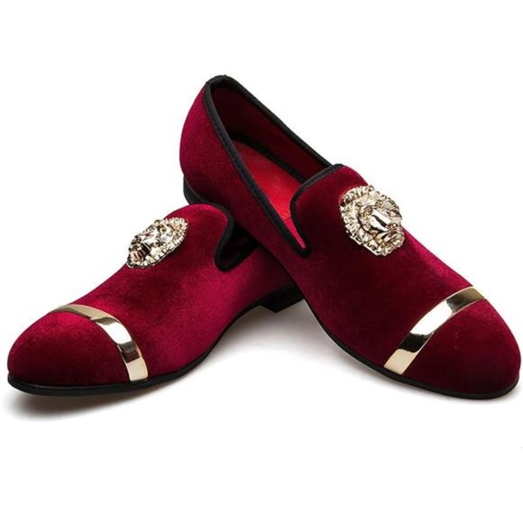 Men\'s Penny Slip-On Leather Lined Loafer Luxury Shoes, Red